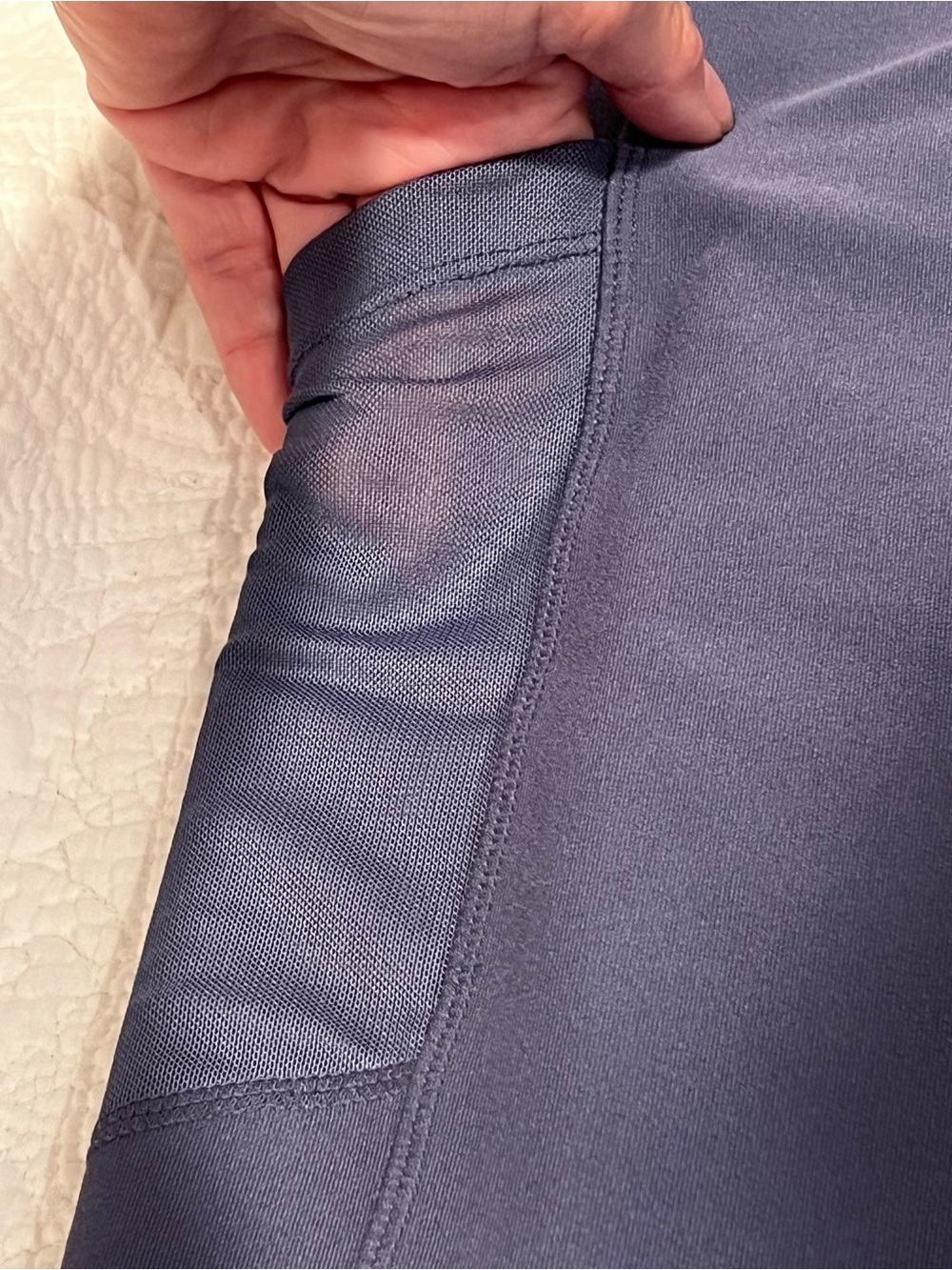 2 Pair NWOT Mondetta Mesh Performance Leggings | Periwinkle & Navy | XL Pockets - Picture 7 of 12
